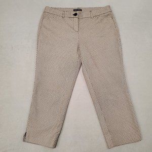 Hilary Radley Pants Womens 10 33x23 White Black Slim Stretch Coastal Capri NWOT